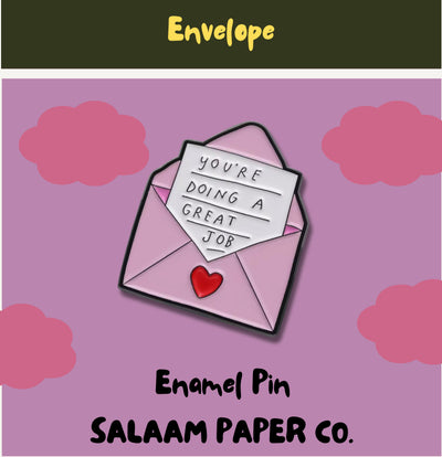 Envelope Enamel Pin.